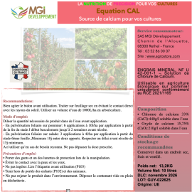 Equation CAL - 10 Litres - Chlorure de calcium foliaire