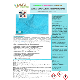 Equation Cuivre'poudre - 1 kg - Sulfate de cuivre soluble