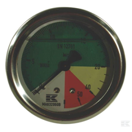 manomètre à echelle dilatée 63 mm - 1/4"- fixation axial - 0-8 -25 bar